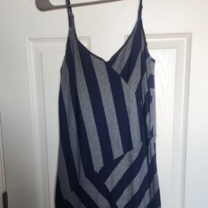 Navy and Gray Striped Dress